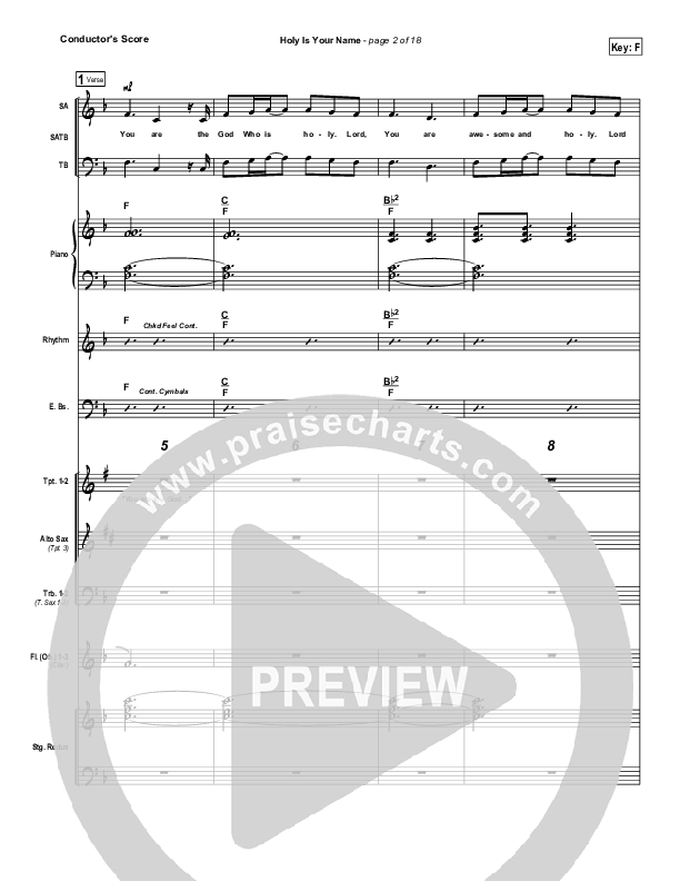 Holy Is Your Name Conductor's Score (Dennis Jernigan)