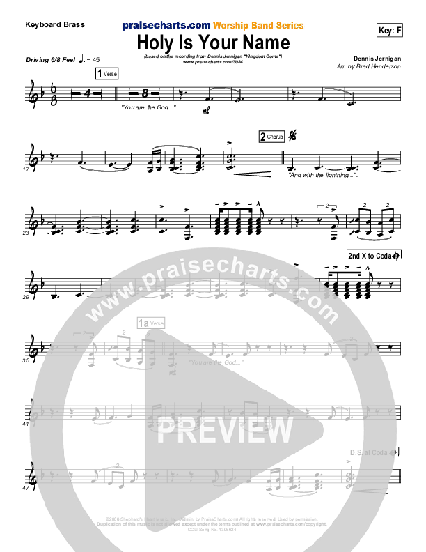 Holy Is Your Name Synth Brass (Dennis Jernigan)