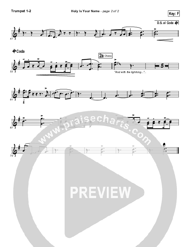 Holy Is Your Name Trumpet 1,2 (Dennis Jernigan)