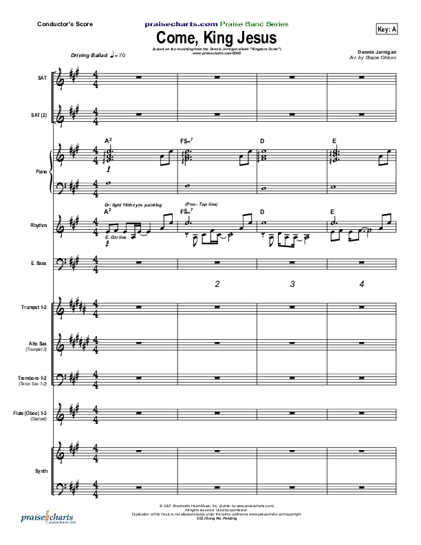 Come King Jesus Conductor's Score (Dennis Jernigan)