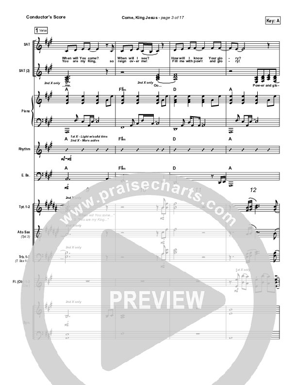 Come King Jesus Conductor's Score (Dennis Jernigan)