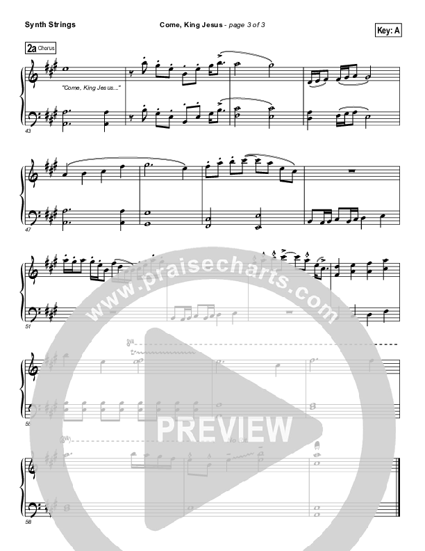 Come King Jesus Synth Strings (Dennis Jernigan)