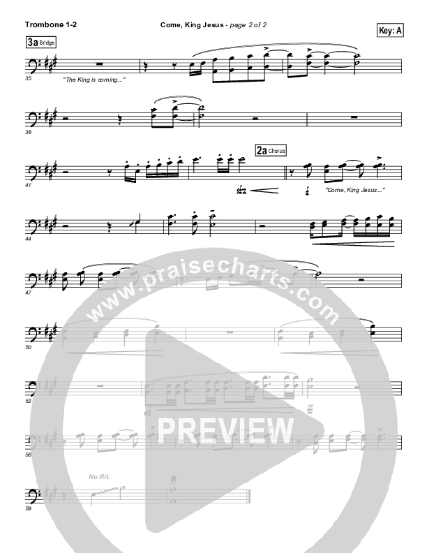 Come King Jesus Trombone 1/2 (Dennis Jernigan)