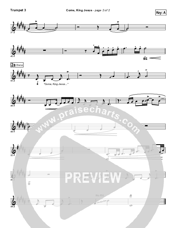 Come King Jesus Trumpet 3 (Dennis Jernigan)