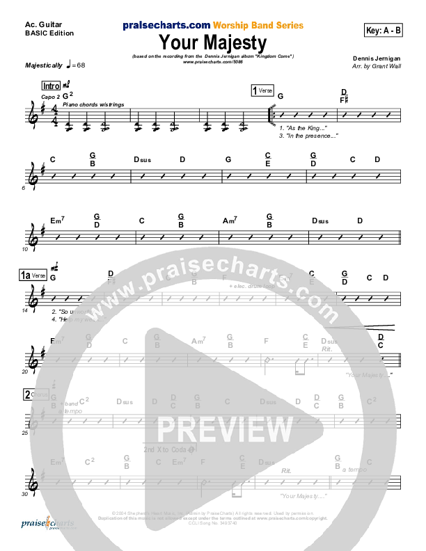 Your Majesty Acoustic Guitar (Dennis Jernigan)