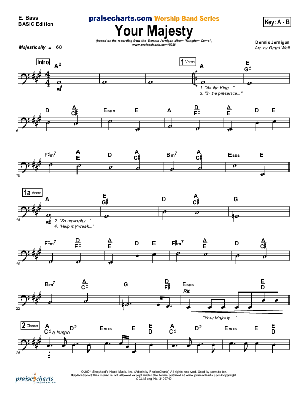 Your Majesty Bass Guitar (Dennis Jernigan)