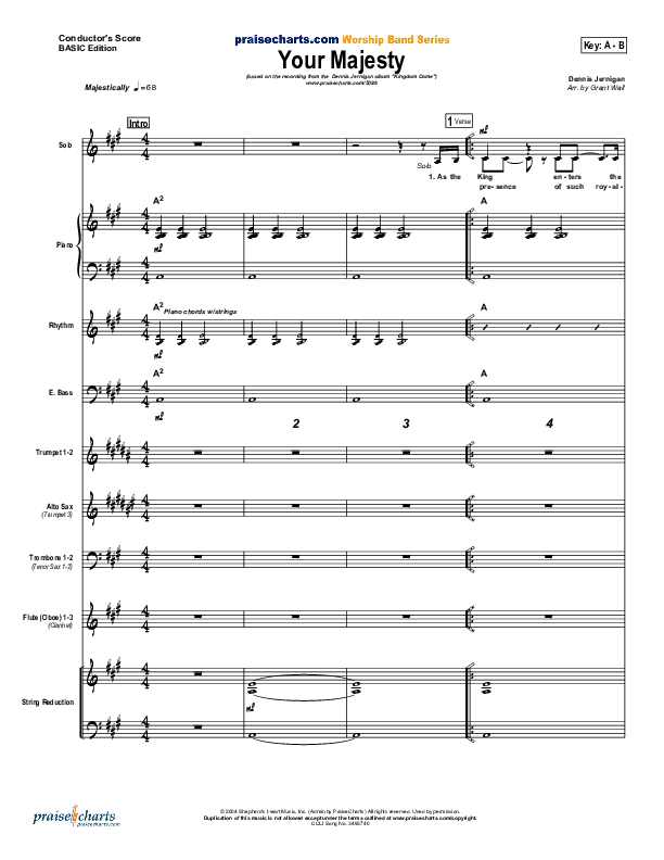Your Majesty Conductor's Score (Dennis Jernigan)