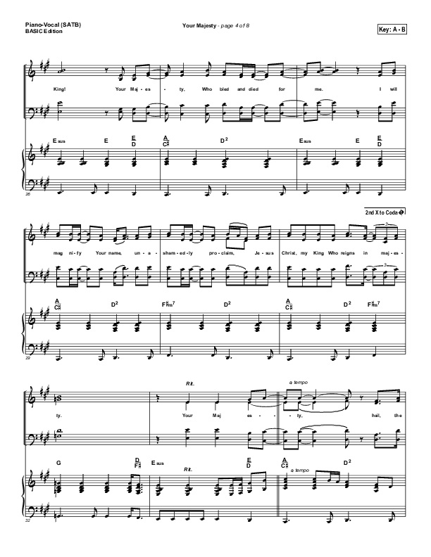Your Majesty Piano/Vocal (SATB) (Dennis Jernigan)