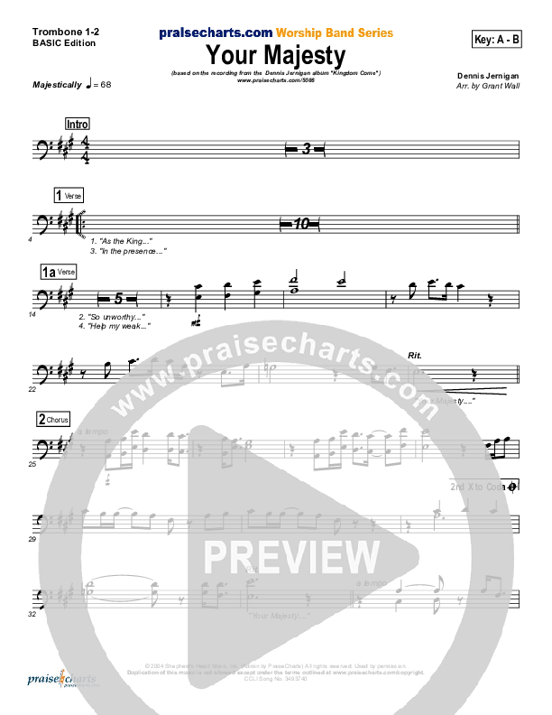 Your Majesty Trombone 1/2 (Dennis Jernigan)