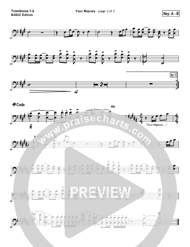 Your Majesty Trombone 1/2 (Dennis Jernigan)