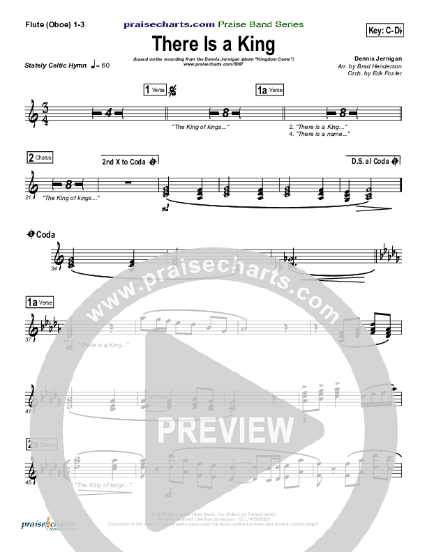 There Is A King Flute/Oboe 1/2/3 (Dennis Jernigan)