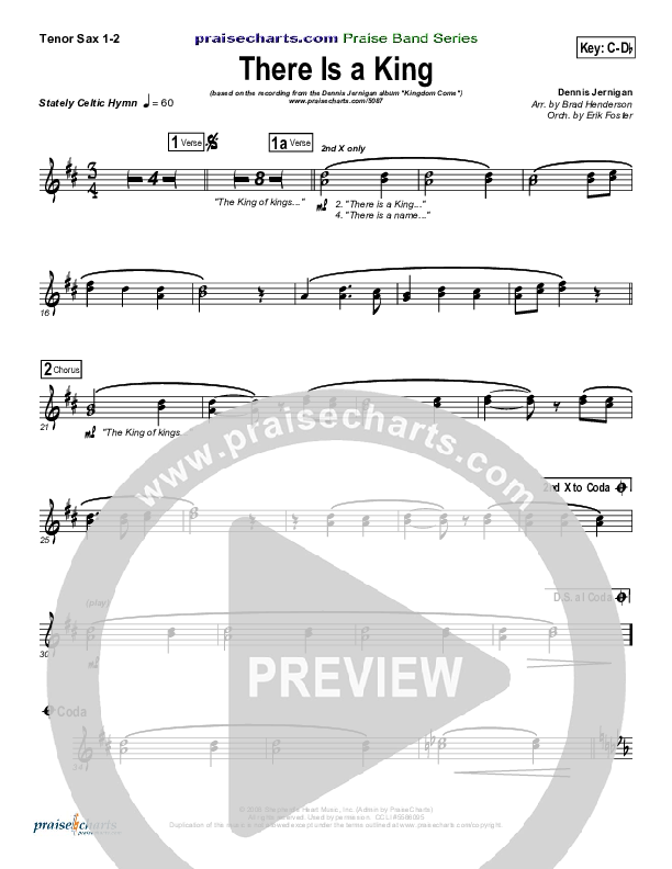 There Is A King Tenor Sax 1/2 (Dennis Jernigan)