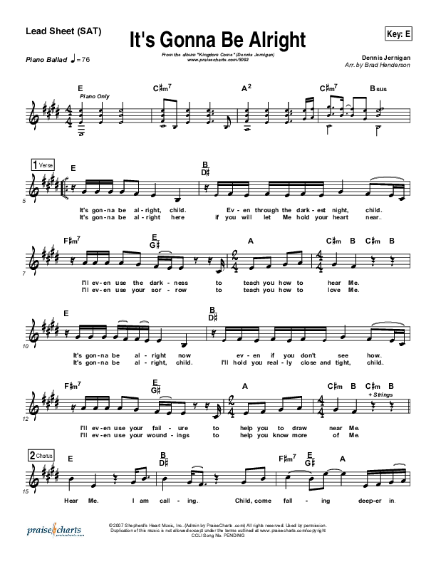 It's Gonna Be Alright Lead (SAT) (Dennis Jernigan)