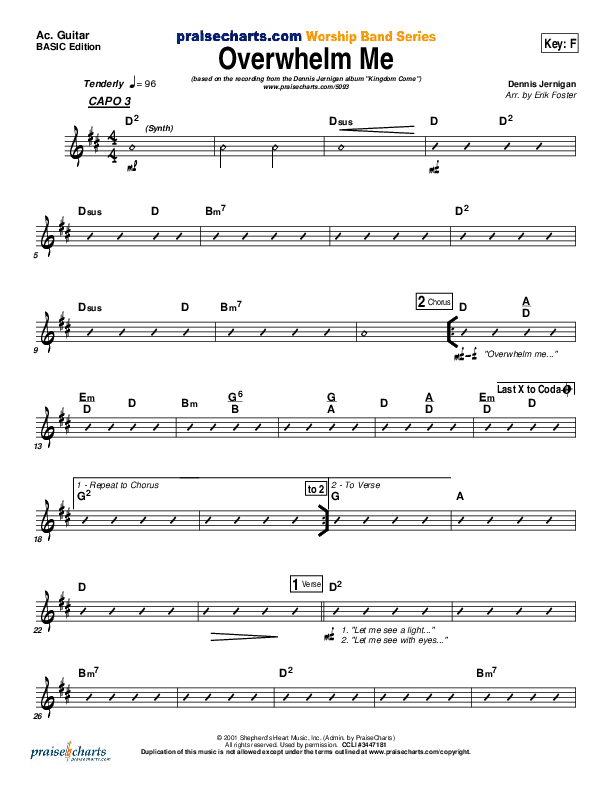 Overwhelm Me Acoustic Guitar (Dennis Jernigan)