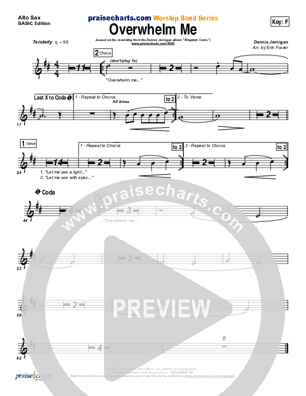 Overwhelm Me Alto Sax (Dennis Jernigan)