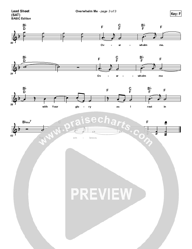 Overwhelm Me Lead Sheet (Dennis Jernigan)