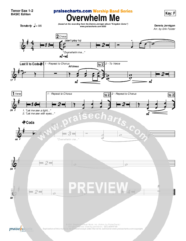 Overwhelm Me Tenor Sax 1/2 (Dennis Jernigan)