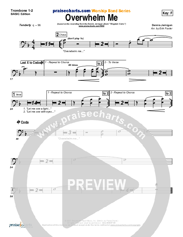 Overwhelm Me Trombone 1/2 (Dennis Jernigan)