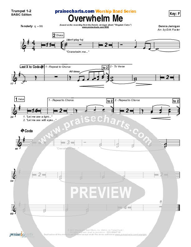 Overwhelm Me Trumpet 1,2 (Dennis Jernigan)