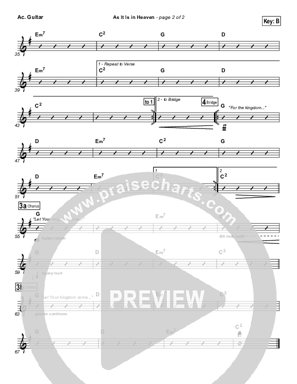 As It Is In Heaven Acoustic Guitar (Matt Maher)