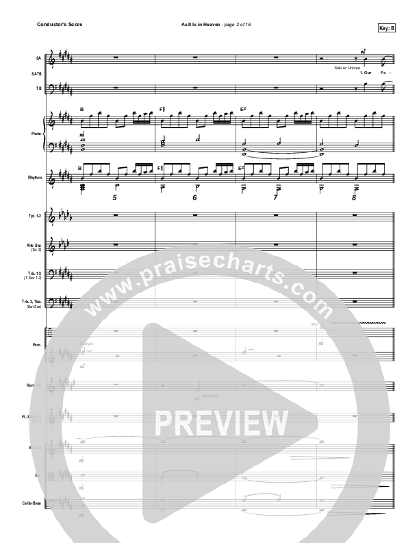 As It Is In Heaven Conductor's Score (Matt Maher)