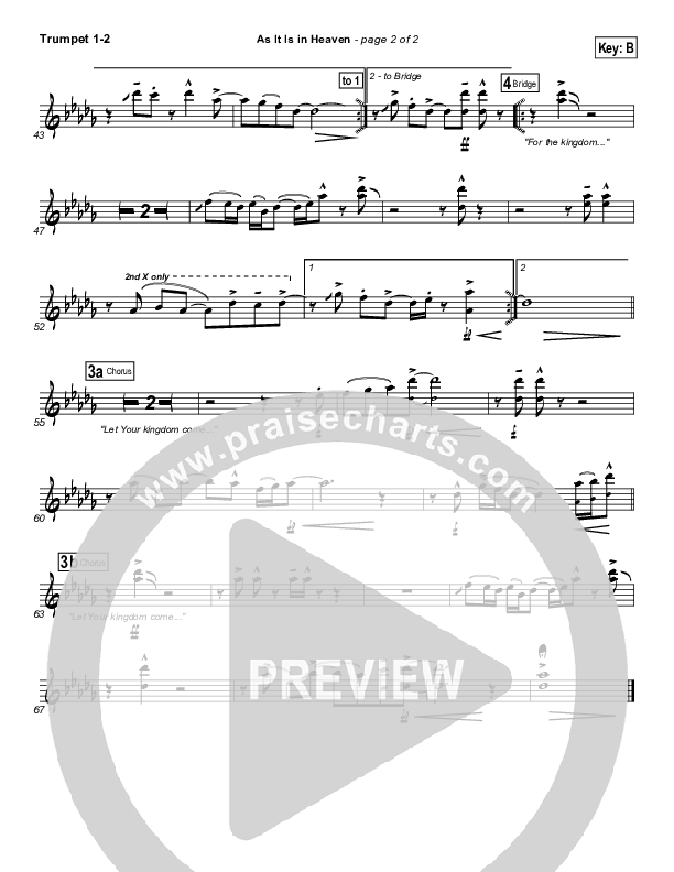 As It Is In Heaven Trumpet 1,2 (Matt Maher)