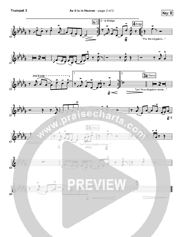 As It Is In Heaven Trumpet 3 (Matt Maher)