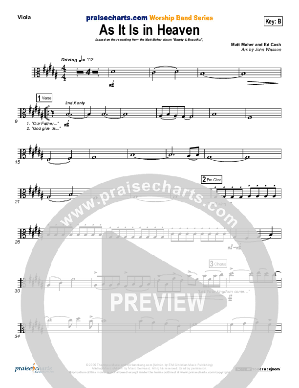 As It Is In Heaven Viola (Matt Maher)