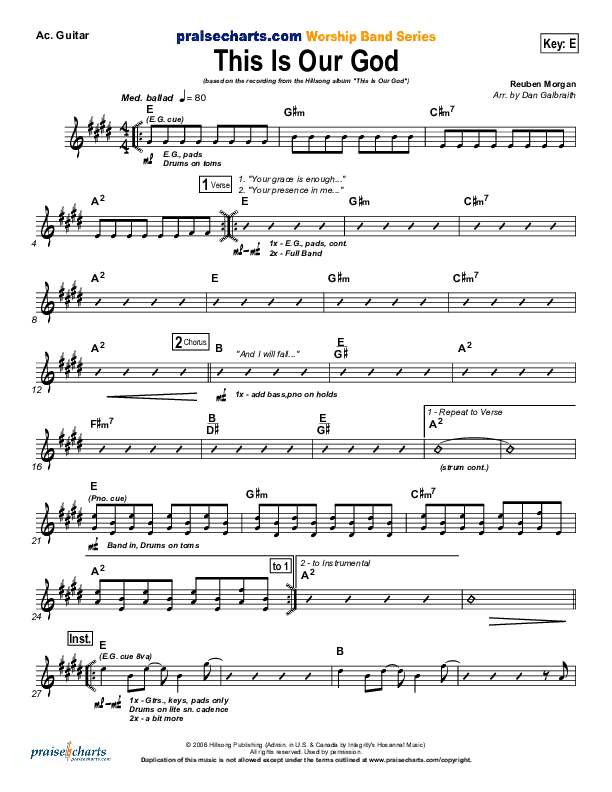 This Is Our God Acoustic Guitar (Hillsong Worship)