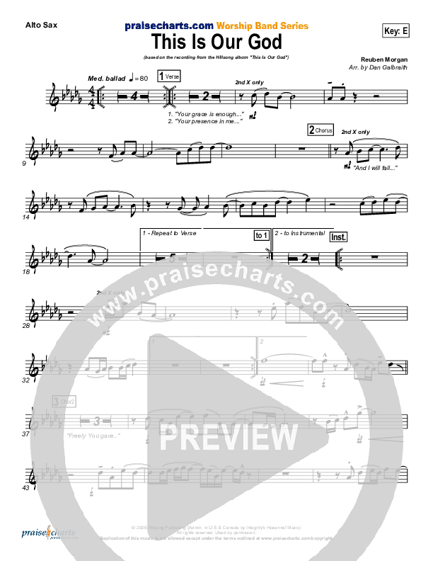 This Is Our God Alto Sax (Hillsong Worship)