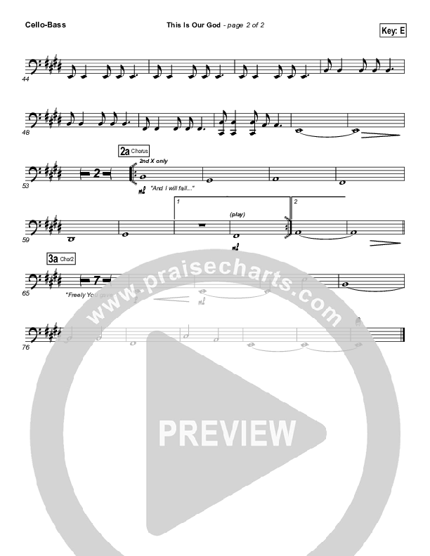 This Is Our God Cello/Bass (Hillsong Worship)