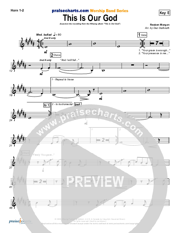 This Is Our God French Horn 1/2 (Hillsong Worship)