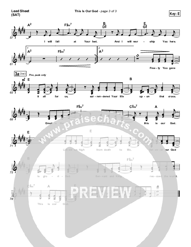 This Is Our God Lead Sheet (SAT) (Hillsong Worship)