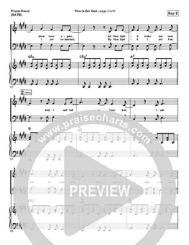 This Is Our God Piano/Vocal (Hillsong Worship)