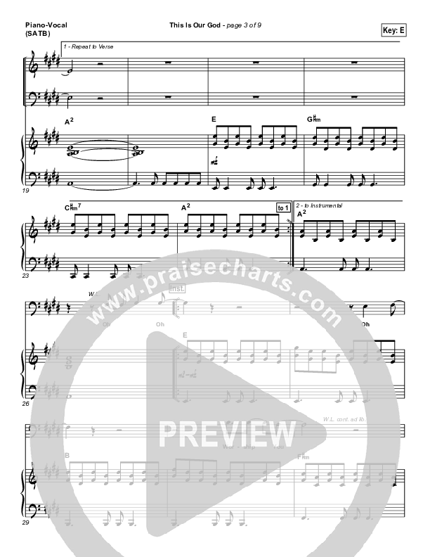 This Is Our God Piano/Vocal (Hillsong Worship)