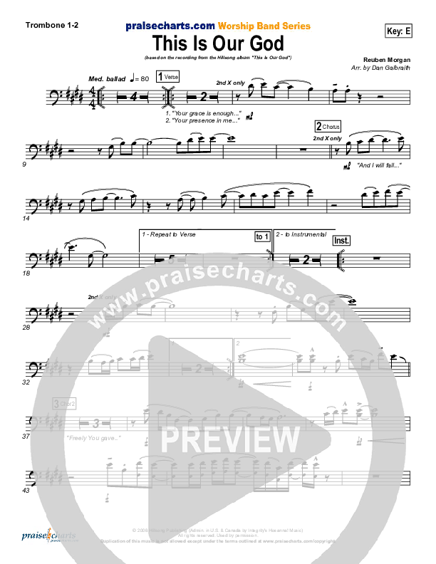 This Is Our God Trombone 1/2 (Hillsong Worship)
