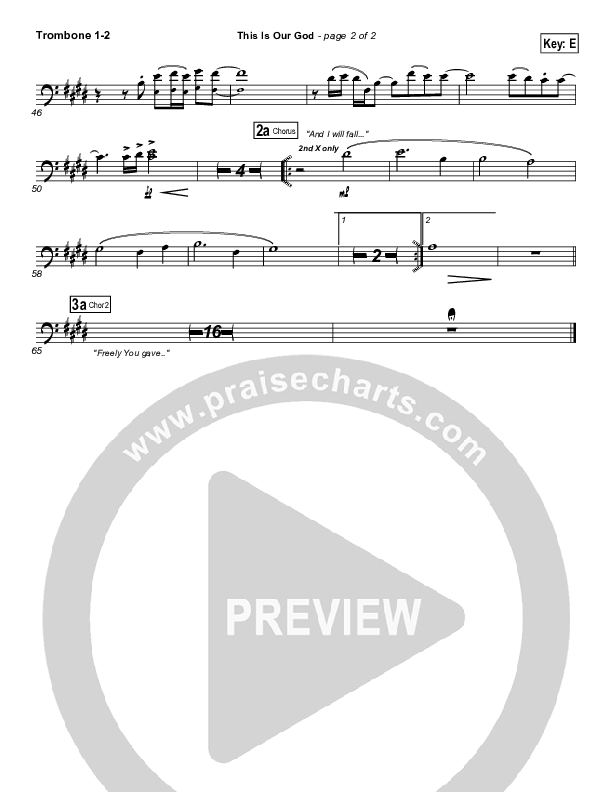 This Is Our God Trombone 1/2 (Hillsong Worship)