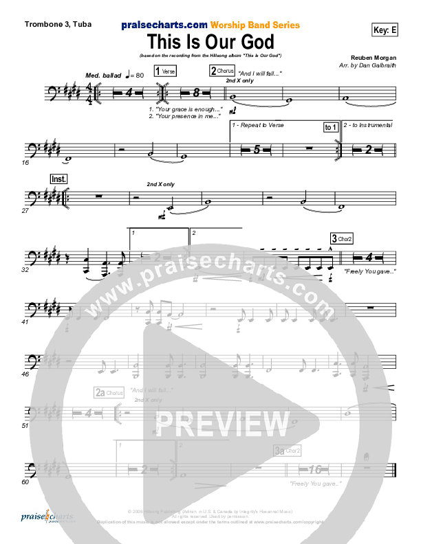 This Is Our God Trombone 3/Tuba (Hillsong Worship)