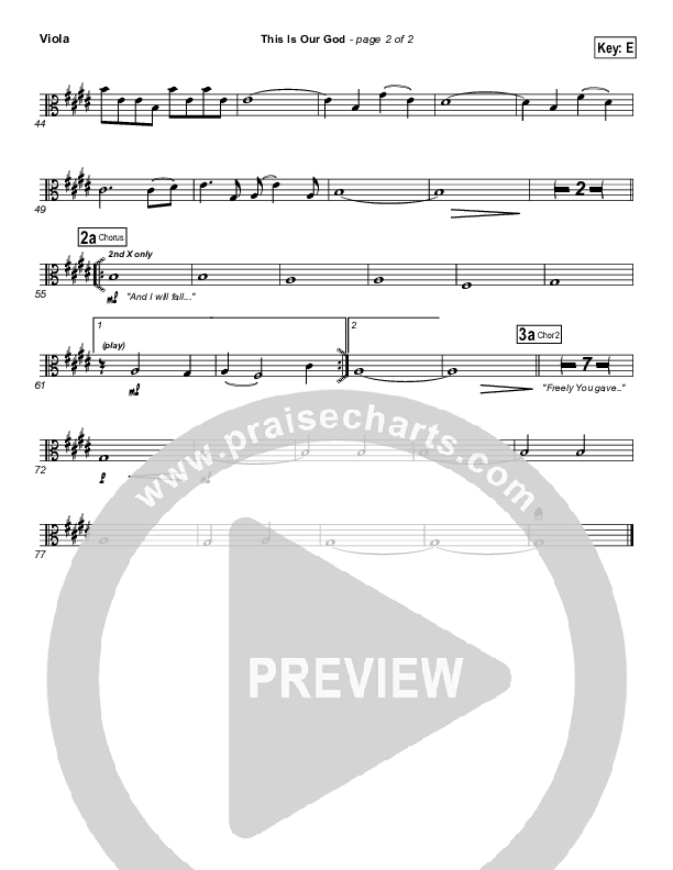 This Is Our God Viola (Hillsong Worship)