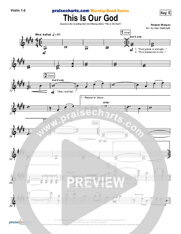 This Is Our God Violin 1/2 (Hillsong Worship)