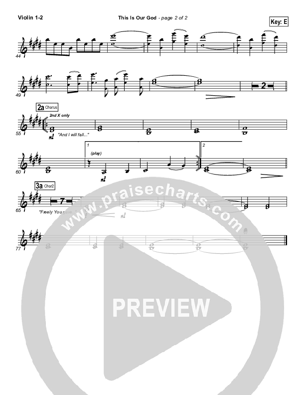 This Is Our God Violin 1/2 (Hillsong Worship)