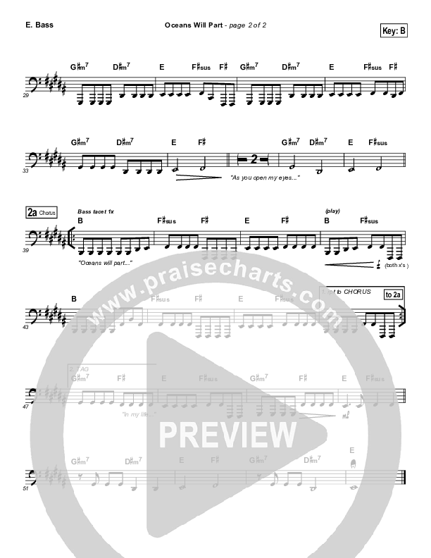 Oceans Will Part Bass Guitar (Hillsong Worship)