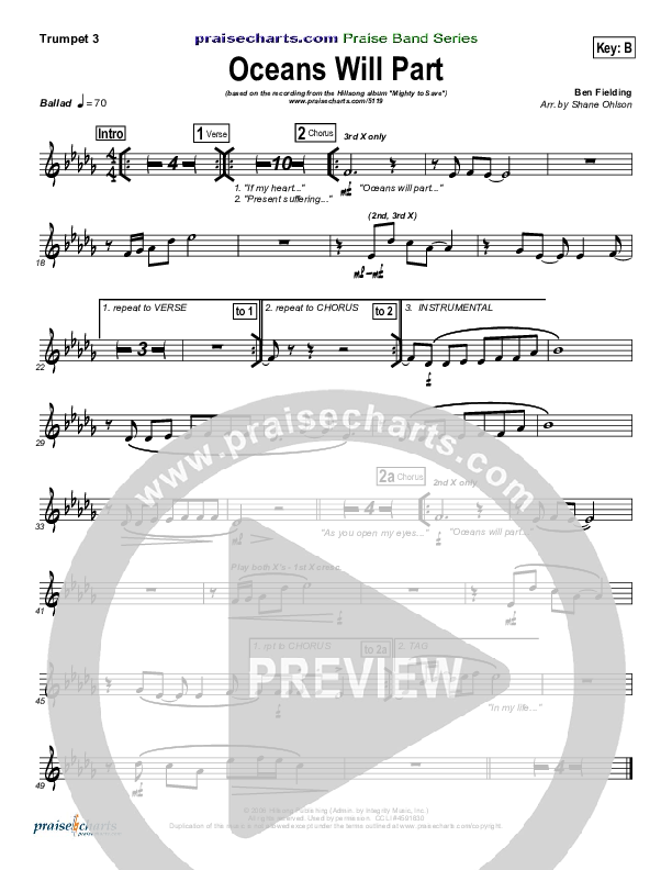 Oceans Will Part Trumpet 3 (Hillsong Worship)