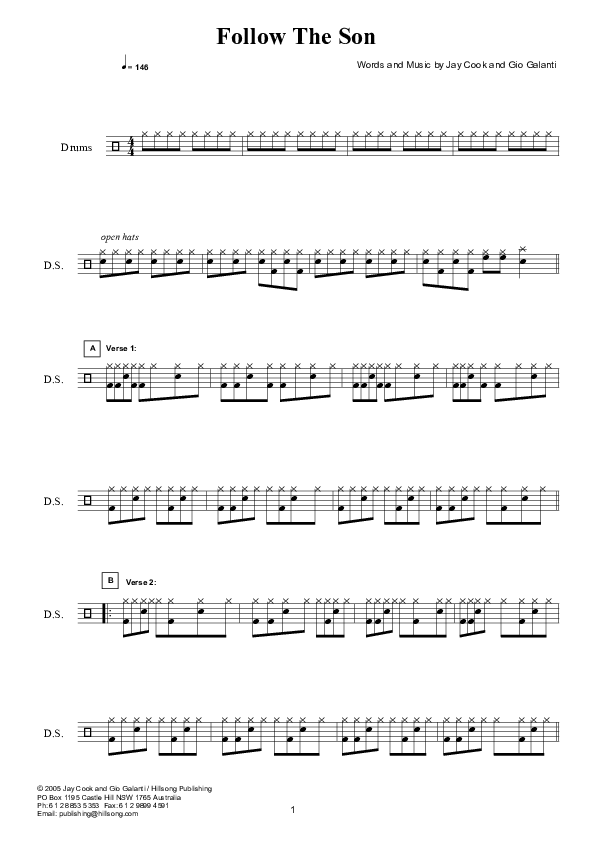 Follow The Son (Instrumental) Drum Set (Hillsong Worship)