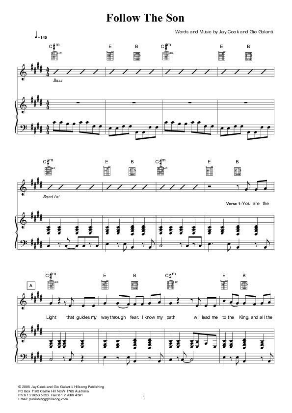 Follow The Son (Instrumental) Lead & Piano (Hillsong Worship)