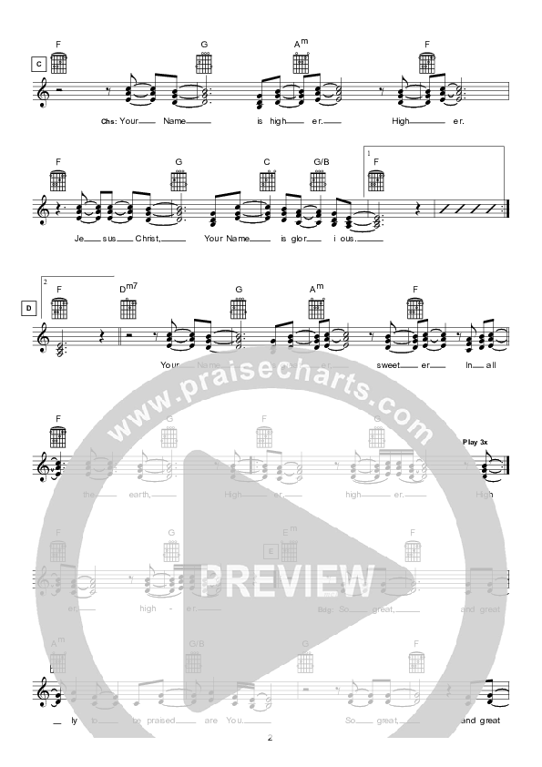 Higher (I Believe In You) (Instrumental) Lead Sheet (Hillsong Worship)