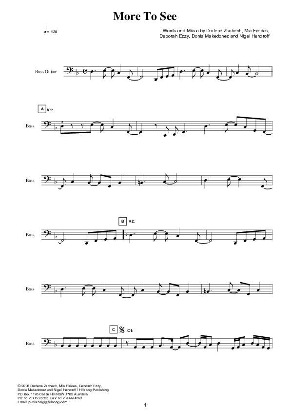 More To See (Instrumental) Bass Guitar (Hillsong Worship)