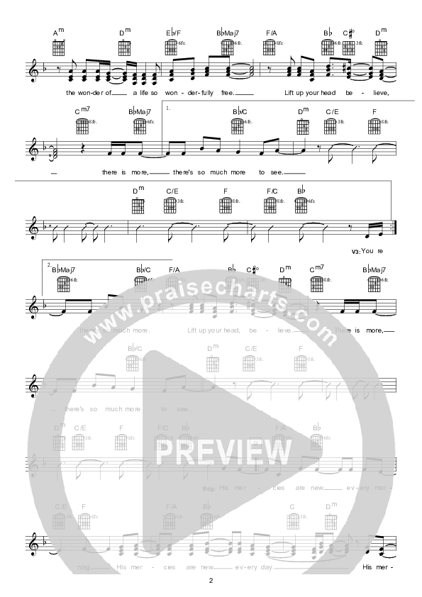 More To See (Instrumental) Lead Sheet (Hillsong Worship)