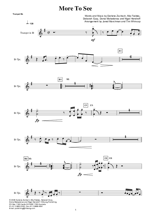 More To See (Instrumental) Trumpet (Hillsong Worship)