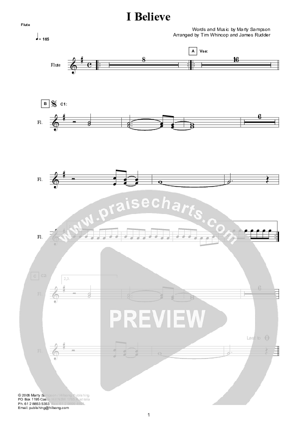 I Believe (Instrumental) Flute (Hillsong Worship)